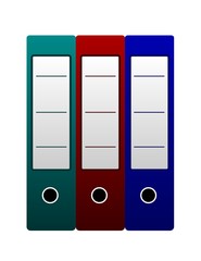 Three office folders