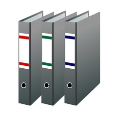 Three office folders