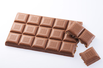 Handmade, bio chocolate isolated on white