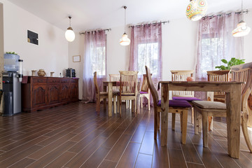 Bright cafe interior