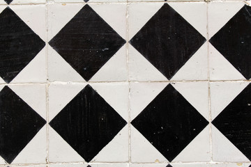 black and white tiles background