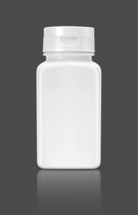 blank supplement packaging bottle isolated on gray background