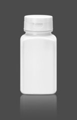 blank supplement packaging bottle isolated on gray background