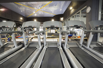Treadmills in a gym