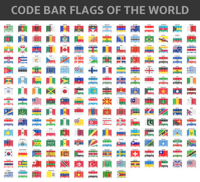 code bar flags of the world