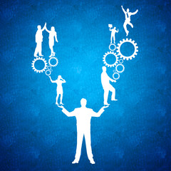 Building a business and teamwork concept