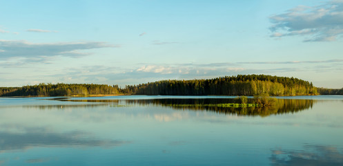 Панорама Рефтинского водохранилища, Урал, Россия