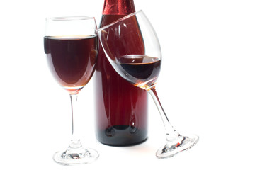 red wine isolated on a white background