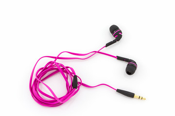 Fototapeta premium Pink earphones.