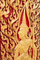 ancient wood carving for deva statue 