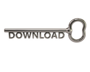 Silver key with word download 