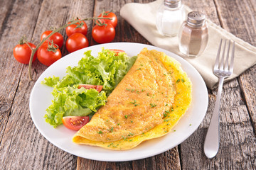 omelet and salad