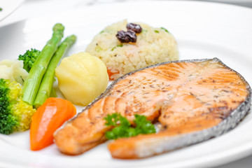 Grilled Salmon steak