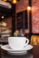 Coffee cup on the table.