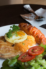 American style breakfast set, fried rice
