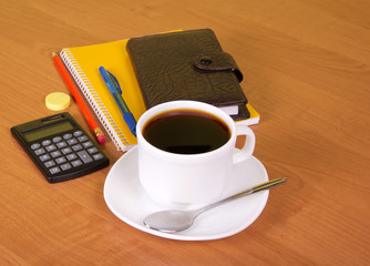 Coffee in office table