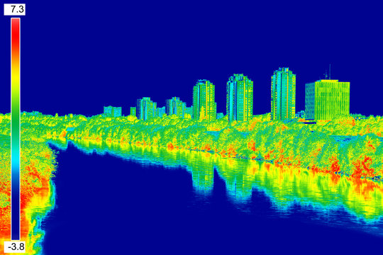 Infrared image panorama of Zagreb
