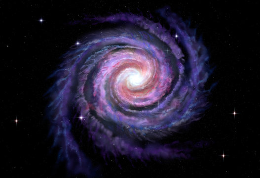 Fototapeta Spiral galaxy, illustration of Milky Way