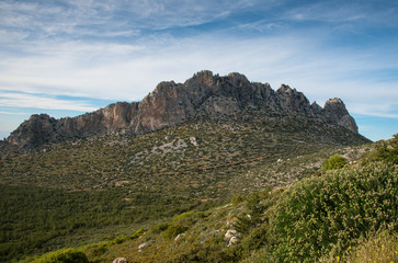 Fototapeta na wymiar Pentadaktylos rocky mountain peaks in Cyprus