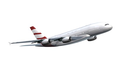 Modern Passenger airplane isolated on white background