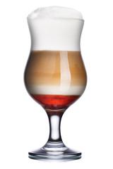 Coffec cocktail with raspberry syrup