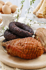 Smoked ham and sausage