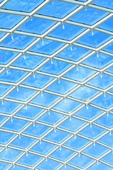 Abstract architectural detail of modern glass roof