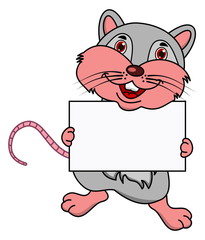 rat smiling with billboard
