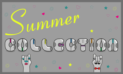 Obraz premium Inscription Summer Collection. Vector Illustration