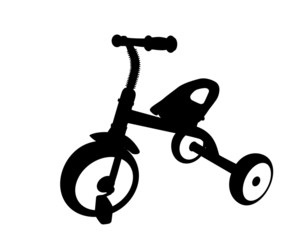 Children Bicycle with Three Wheels. Isolated