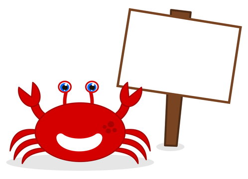 happy red crab with panel
