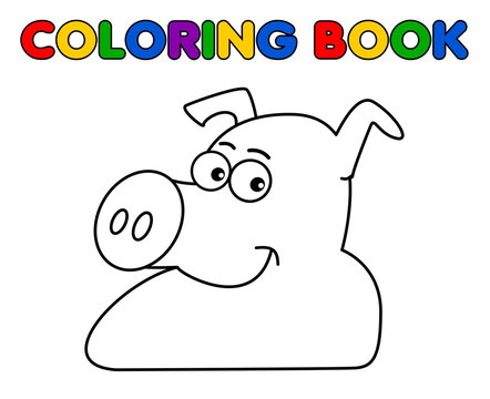 a pig smiling for coloring
