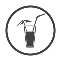 Vector illustration of alcohol drink icon. Cold summer cocktail