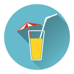 Vector illustration of alcohol drink icon. Cold summer cocktail