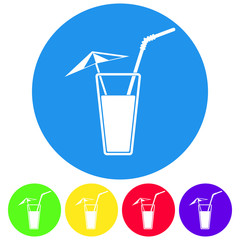 Vector illustration of alcohol drink icon. Cold summer cocktail