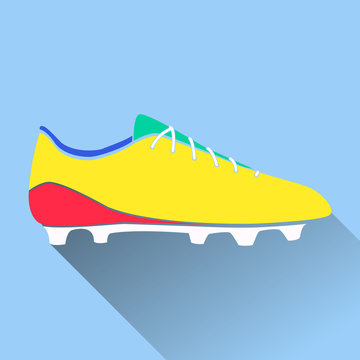Vector illustration of soccer shoes, american football boots ico