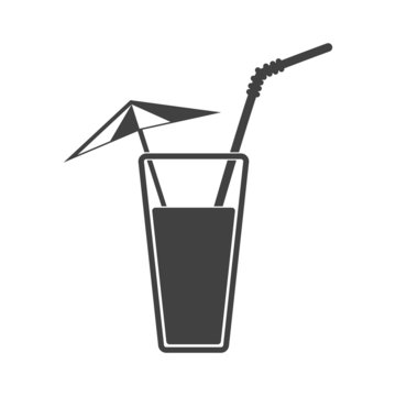 Vector illustration of alcohol drink icon. Cold summer cocktail