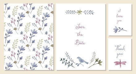 Watercolor vector set