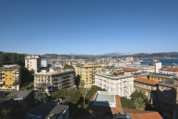 Fototapeta na wymiar exerior view on roofs in La Spezia . Italy