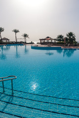 Luxury nice hotel swimming pool in the Egypt.