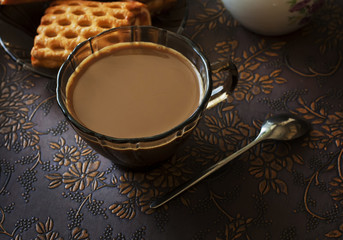 Coffee of latte and cookies