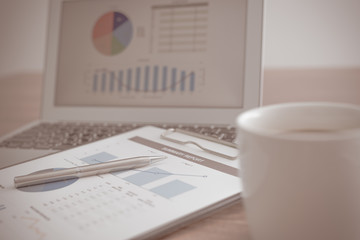 Showing business and financial report. Accounting