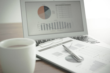 Showing business and financial report. Accounting