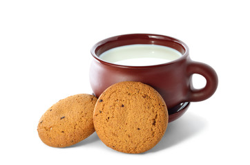 big cup of milk and cookies