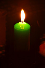 Green candle light