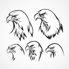 Eagle badge template. Silhouette. Vector illustration
