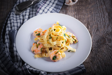 Pasta with shrimps