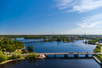 Fototapeta na wymiar Vyborg city panorama