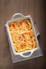 Parmentier of pumpkin and potatoes with beef