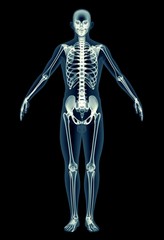 x-ray image of a man isolated on black